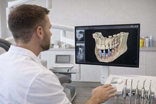 фото: Цифровая диагностика перед имплантацией и комплексным стоматологическим лечением.